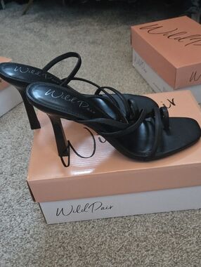 Wild Pair Black Strappy Stiletto Heels